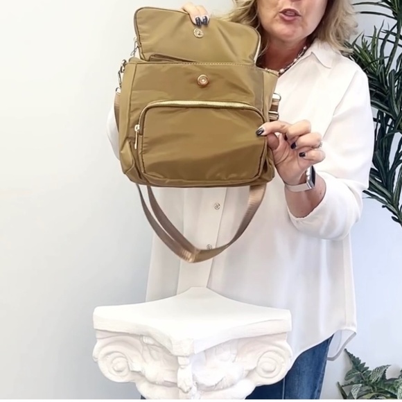 K. Carroll Nylon Messenger Crossbody or Shoulder Bag in Bronze - NWT - Picture 5 of 6